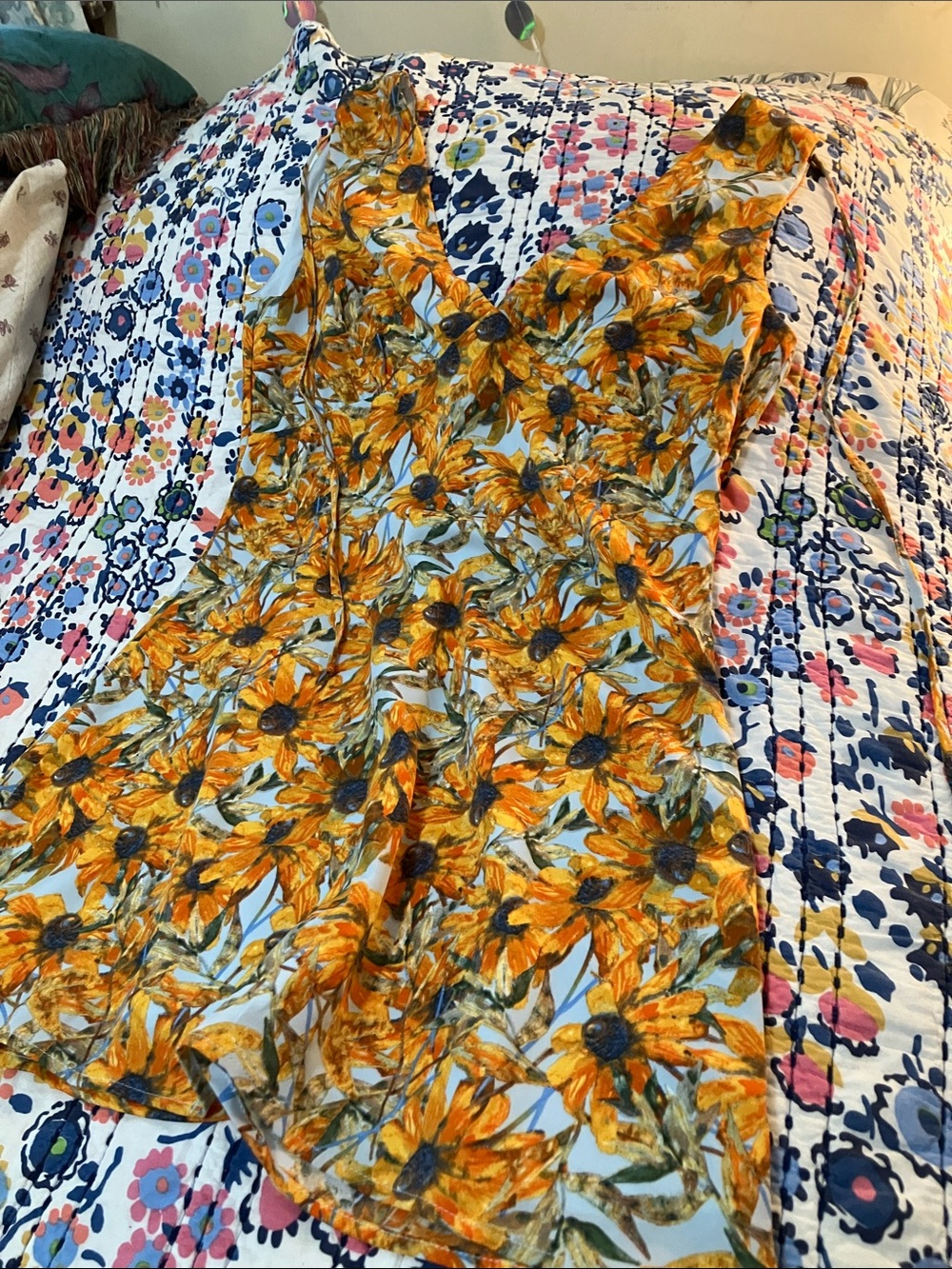 Altar'd State Yellow Floral Mini Dress